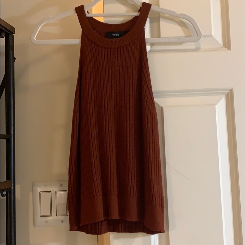 Theory sweater tank top. Orange. Size small.